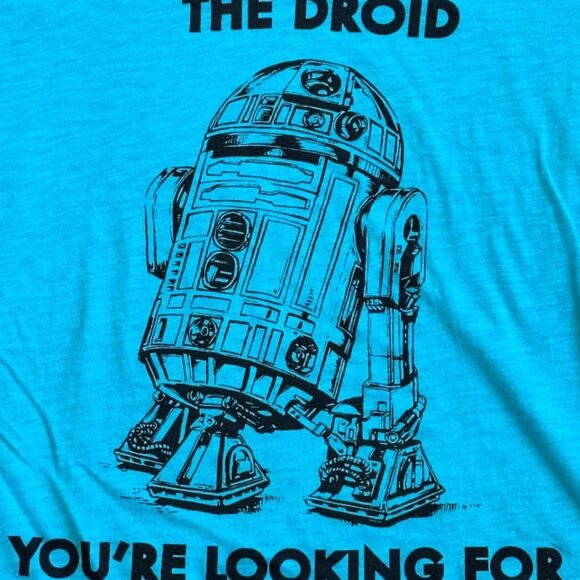Star Wars Shirt R2-D2 Women Juniors Blue Size 3 5 Blue V-Neck Short Sleeve - Picture 2 of 5